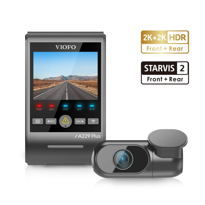 VIOFO A229 Plus 2CH 2K+2K HDR Dash Cam with Sony STARVIS 2 Sensor