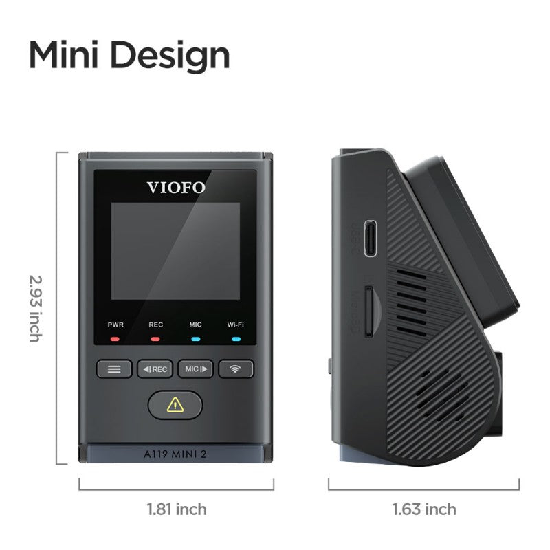 VIOFO A119 Mini 2 1CH 2K HDR Dash Cam with Sony STARVIS 2 Sensor