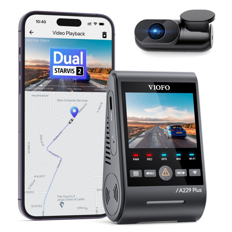 VIOFO A229 Plus 2CH 2K+2K HDR Dash Cam with Sony STARVIS 2 Sensor