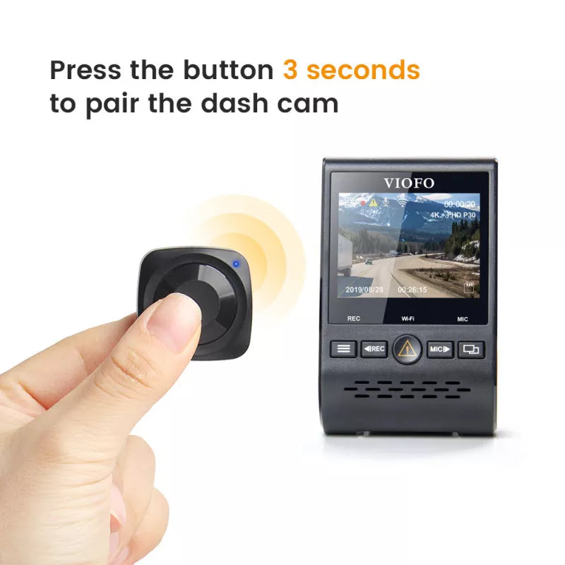 VIOFO Wireless Bluetooth Remote Control for A229 Pro/A229 Plus/A119 Mini/WM1/A139/A139 Pro/T130/A129 Pro/A129 Plus/A129/VS1 Mini Dash Cam