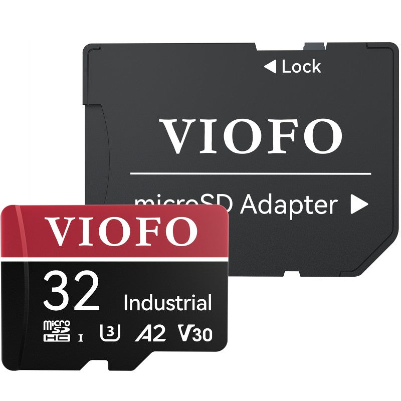 VIOFO 32GB Industrial Grade microSD Card, U3 A2 V30 High Speed Memory Card with Adapter, Support Ultra HD 4K Video Recording